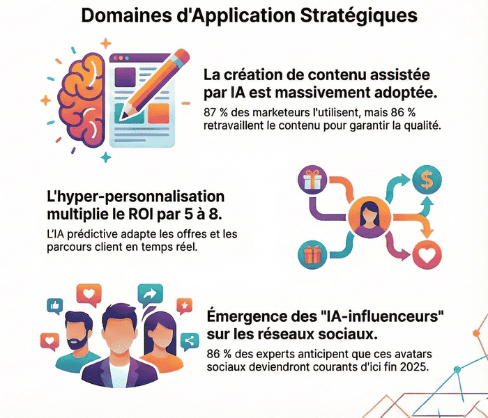 IA Marketing en 2025 : domaines d'application strat&eacute;gique