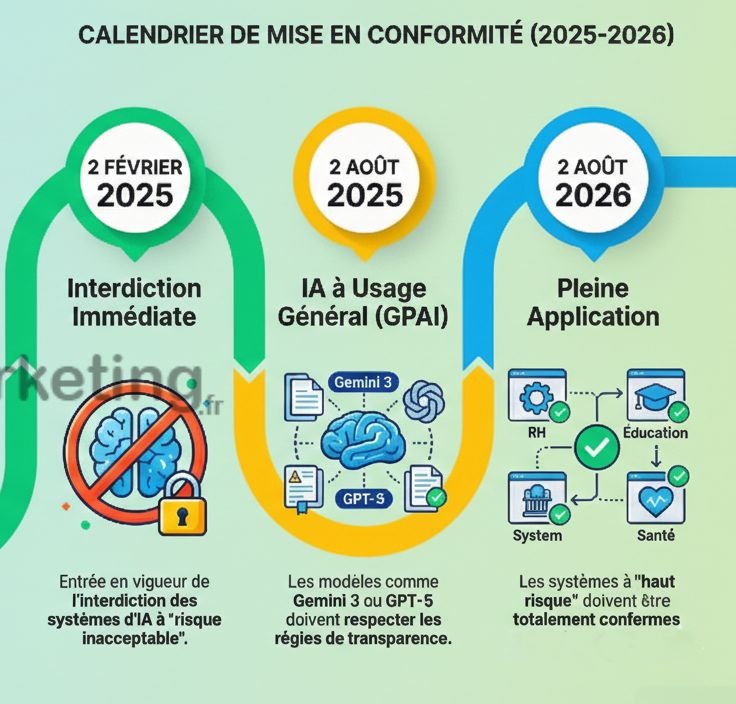Comparatif LLM : loi sur l'IA en EU - le calendrier de la mise en conformité